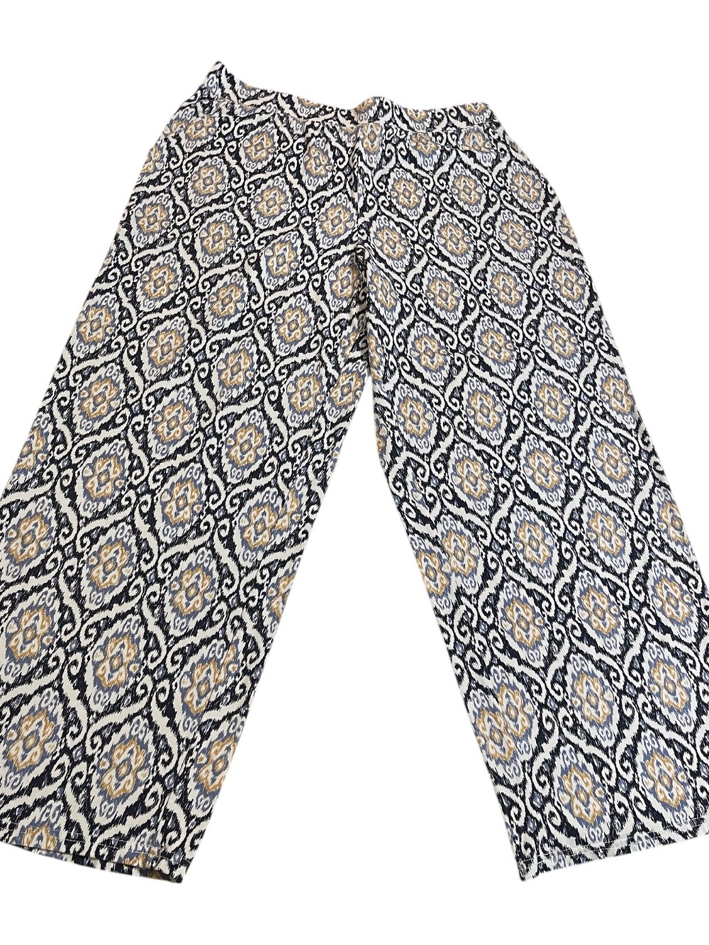 DENIM & CO BEACH MOSAIC JERSEY PANTS SZ MP